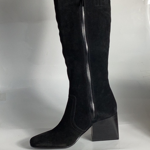 Aqua College Women’s Black Waterproof Tori Square toe Stacked Heel Zip-up - Picture 2 of 8